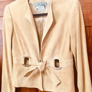 Vintage Carlisle Camel Suede Belted Blazer